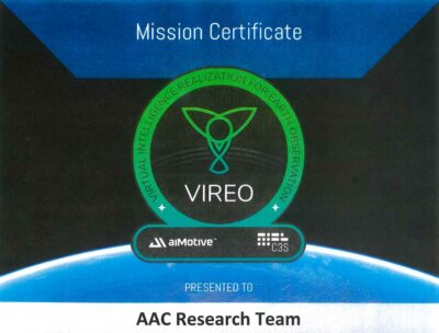 VIREO Cubesat Mission Certificate